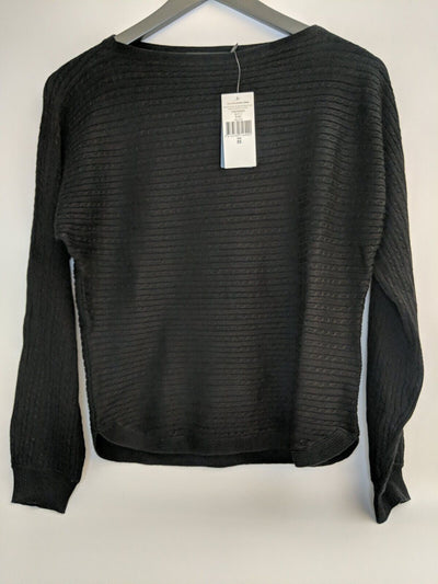 Ralph Lauren Women's Black Cableknit Black Jumper Size UK XSmall **** V32