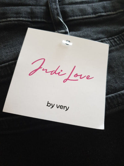 Judi Love Stretch Rip Detail Girlfriend Jeans Black Uk16****Ref V438