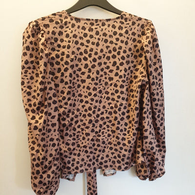 Never Fully Dressed Animal Wrap Top Brown Size Small ****Ref V253