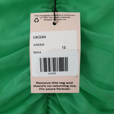 Missguided Dress Mesh Ruched Green UK 12 ****Ref V345