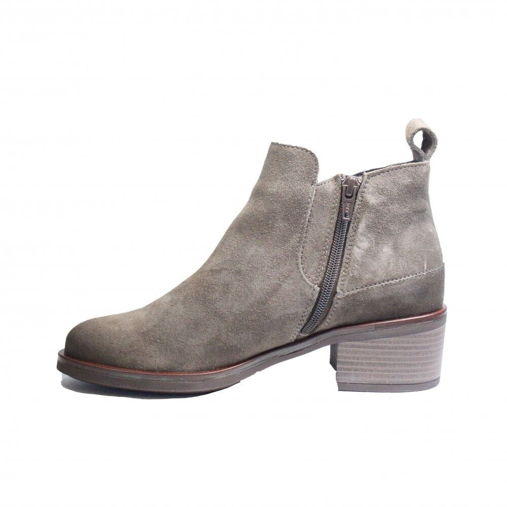 Clarks Memi Zip Taupe Suede Leather Womens Chelsea Boots. UK 4. Ref VS1