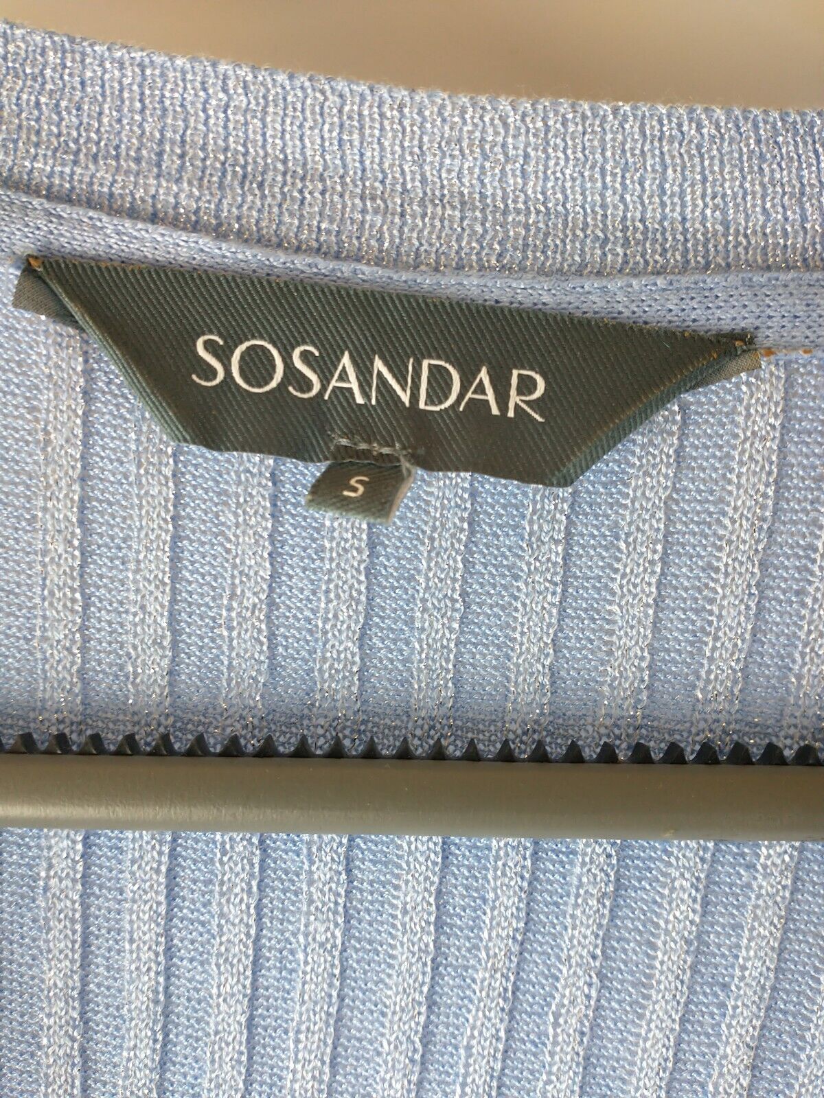 Sosandar Powder Blue Super Soft Ribbed Maxi Cardigan. UK Small **** Ref V30
