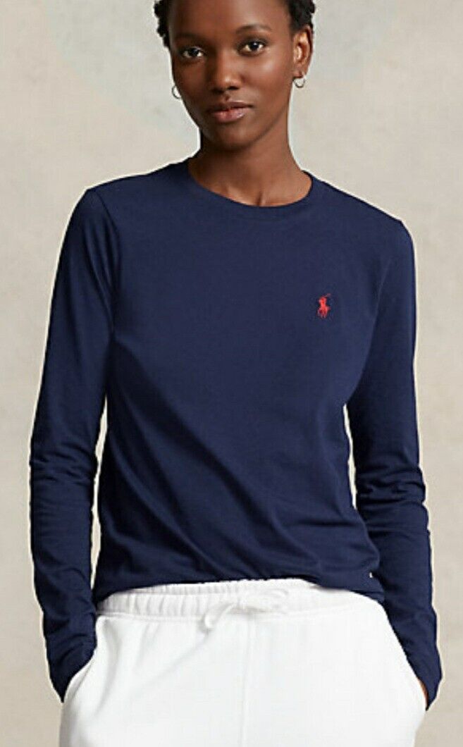 Polo Ralph Lauren Jersey Long-Sleeve T-Shirt Blue Size XL (18-20) ** V536