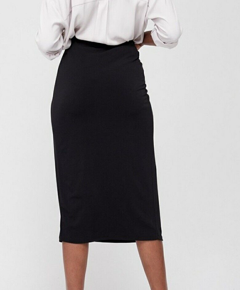 Knot Detail Midi Skirt Black Uk 12 ****Ref V516