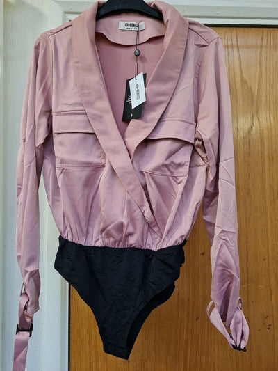 4th reckless Satin Wrap Front Pocket Detail Body In Blush Ref Dc6