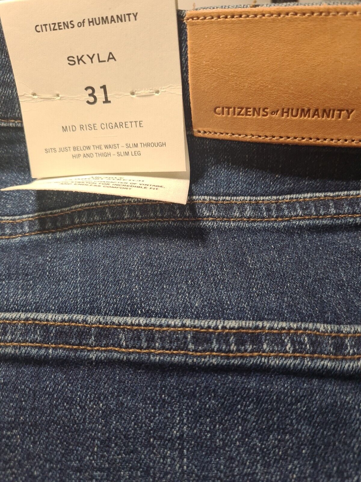 Citizens Of Humanity Skyla Mid Rise Cigarette Blue Jeans Size 31 **** V230