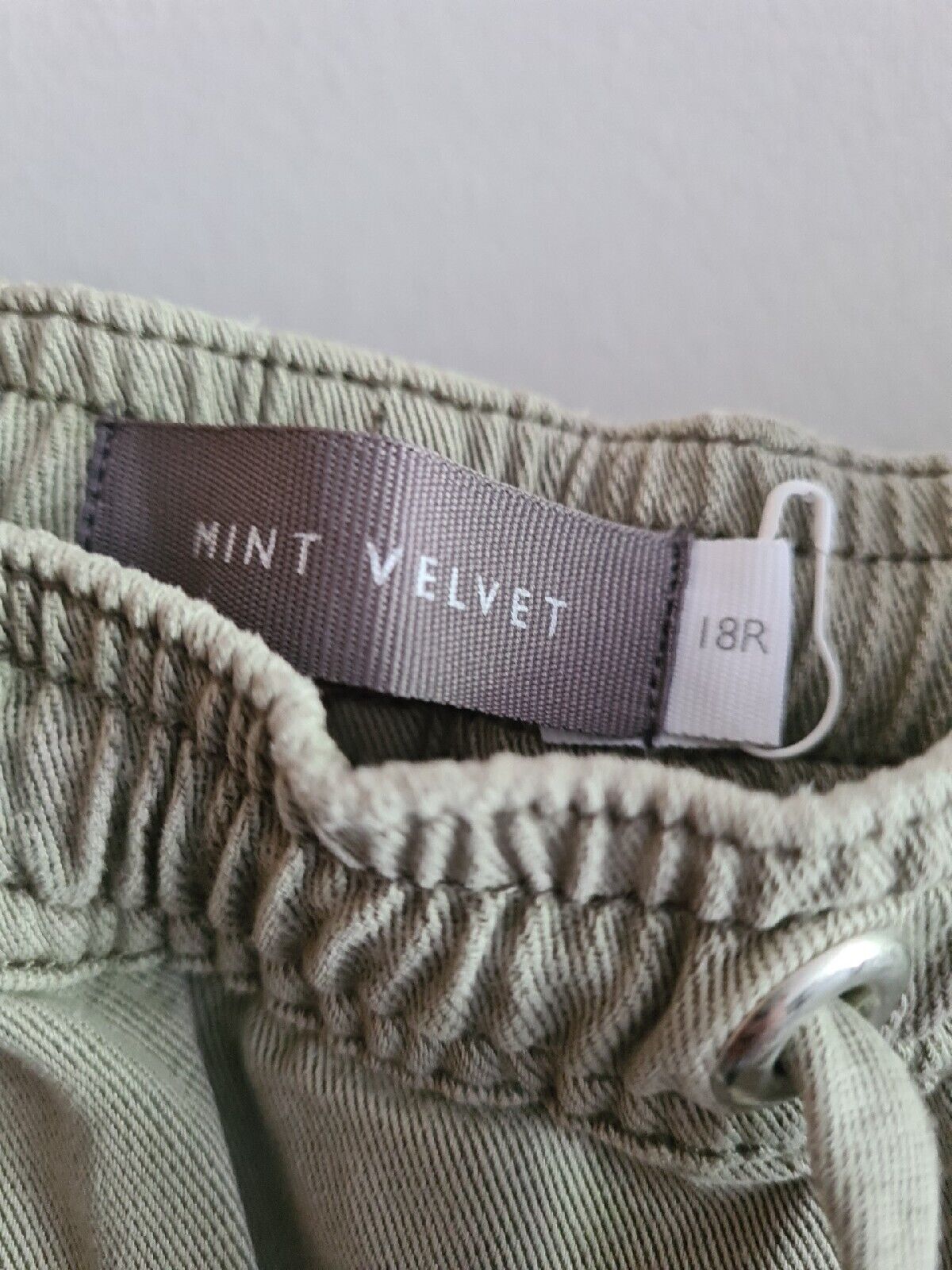 Mint Velvet Khaki Tie Hem Utility Joggers Green Size 18 Ref****V500