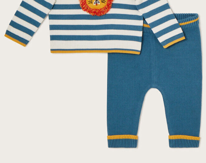 Monsoon Louis Lion Blue Trousers Size 9-12 Months ** V348 TROUSERS ONLY