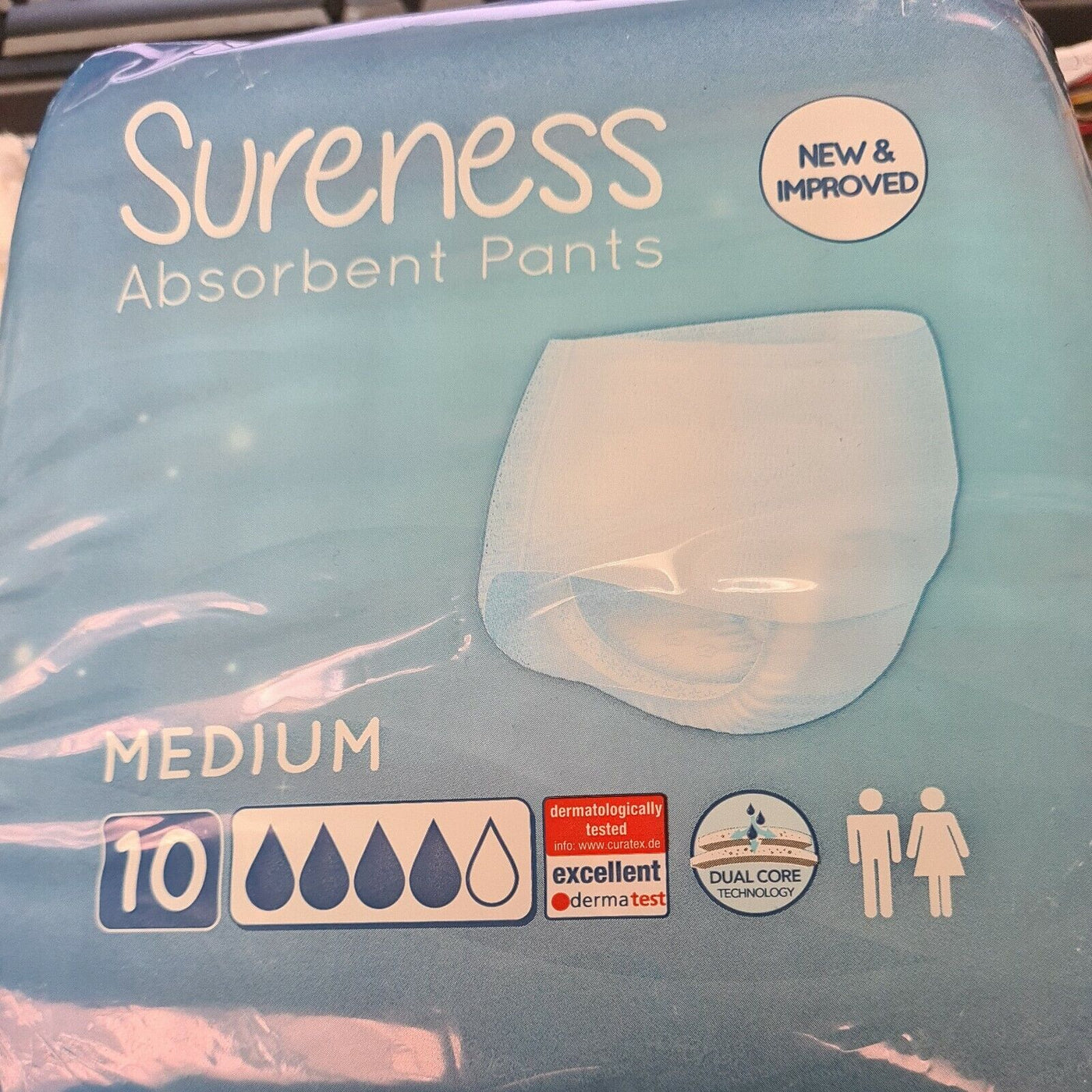 10 Sureness Absorbent Pants Size Medium Women and Men Ref Y