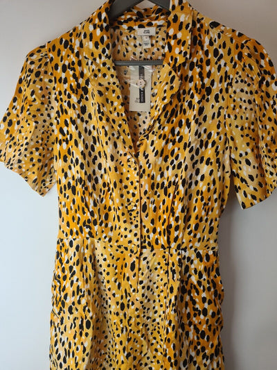 River Island Cali Tripper Animal Print Playsuit Size 14 **** V213