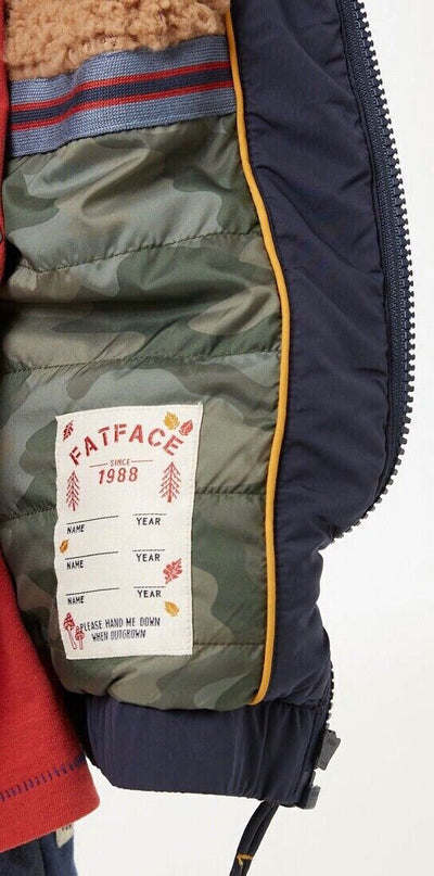 Fatface Boys Ellis Navy Padded Jacket Size 9-10 Years