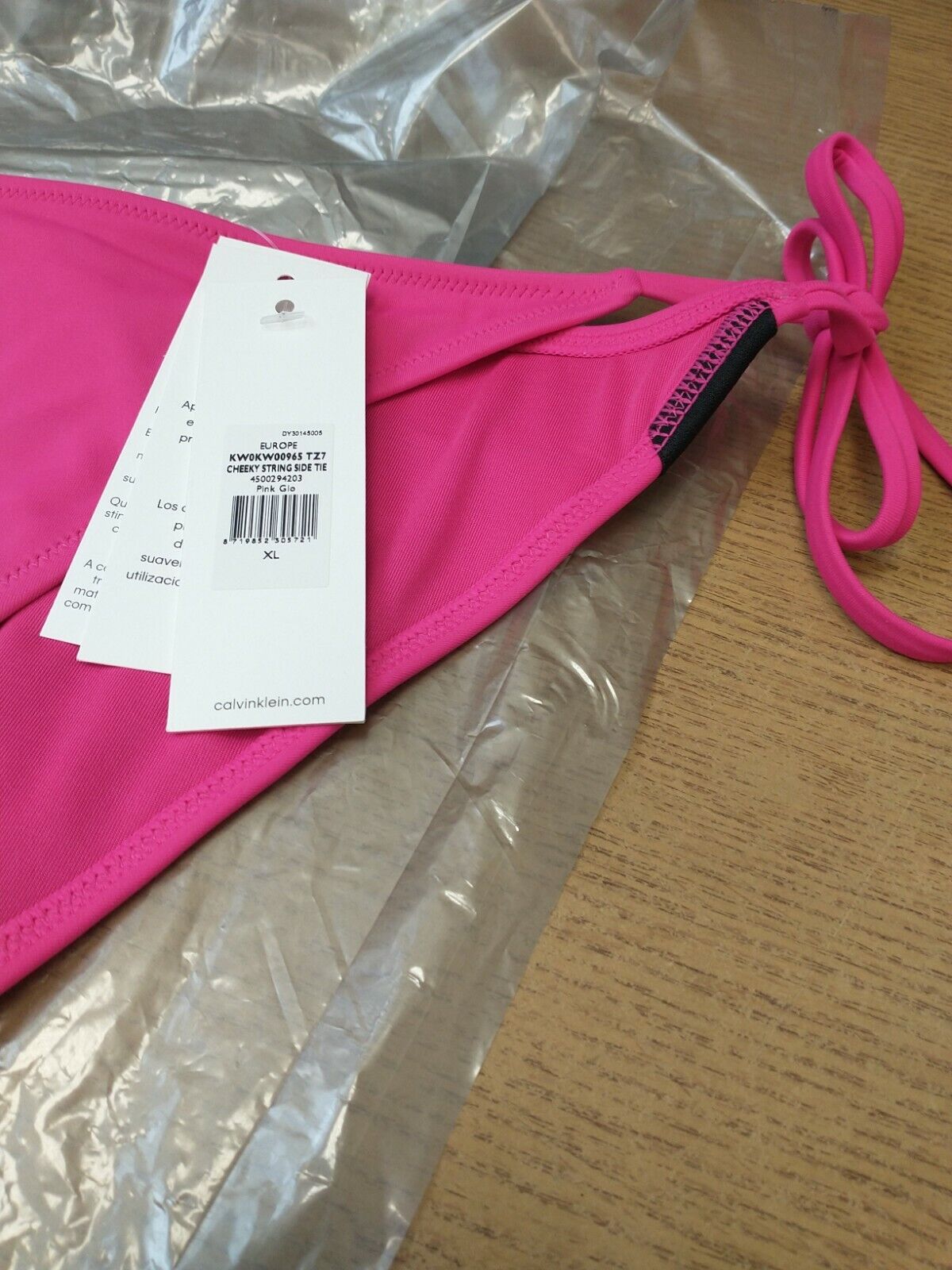 Calvin Klein Cheeky String Side Tie Bikini Bottoms Only. Ladies XL . New Ref Y15