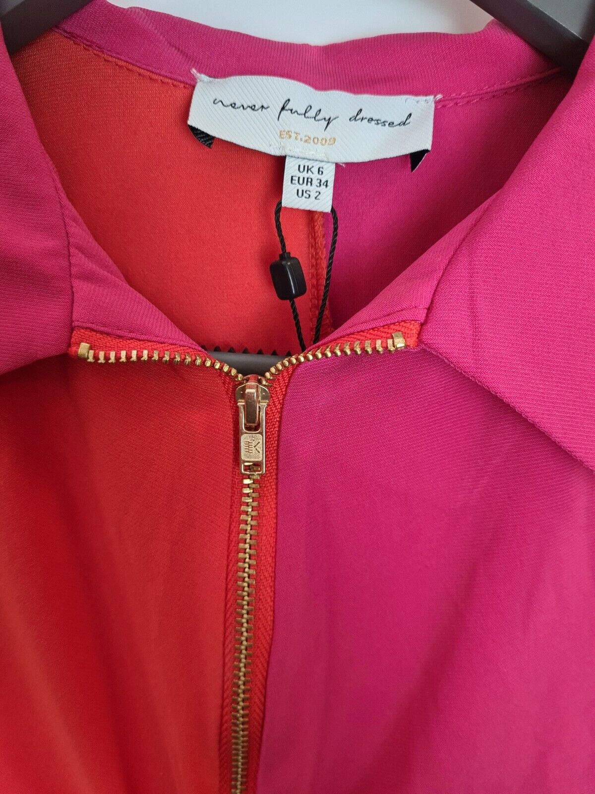 Never Fully Dressed Pink And Orange Colour Block Dress Size UK 6 **** V211