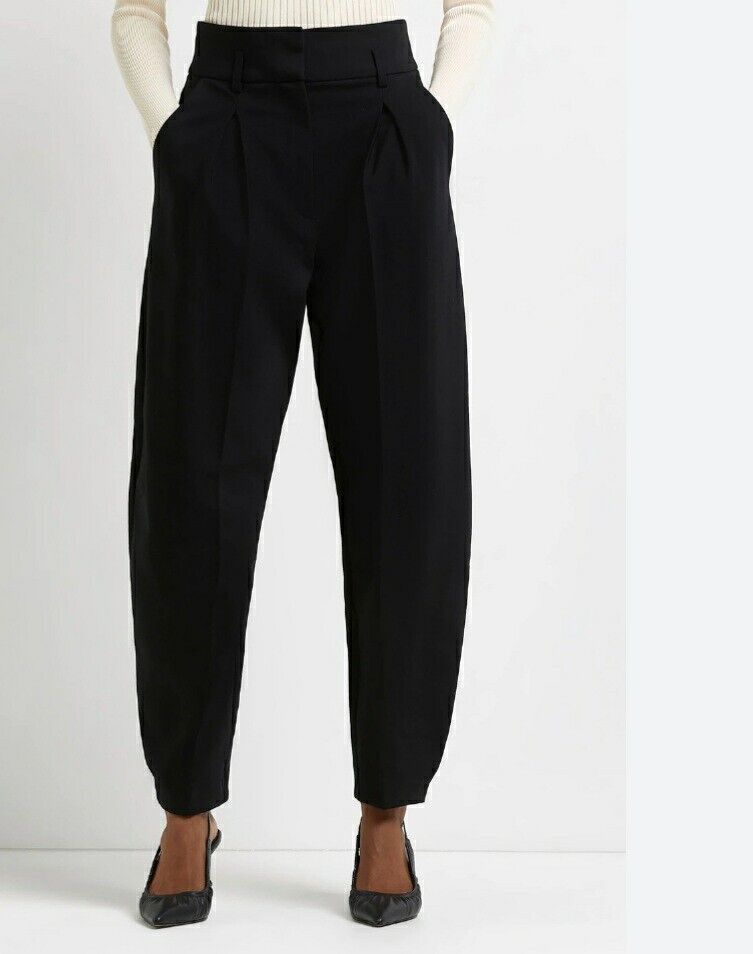 River Island Pleat Tapered Trousers Black Uk10****Ref V378