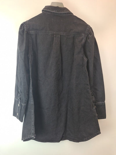 NA-KD Black Denim Shirt Dress Size UK 8 **** V31