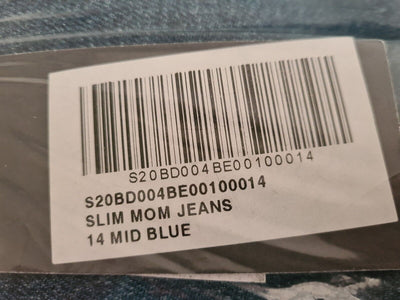 Sosandar Slim Mom Jeans - Mid Blue. UK 14 **** Ref V319