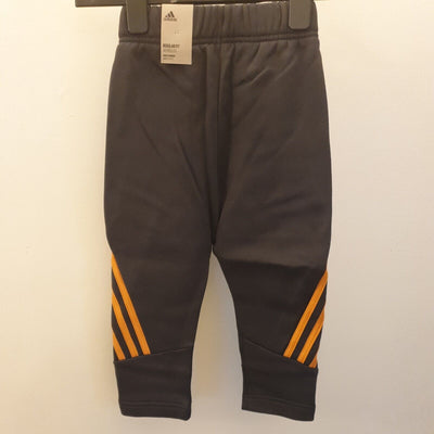 Adidas Boys Carbon Grey/orange Joggers Uk 3-4 Years