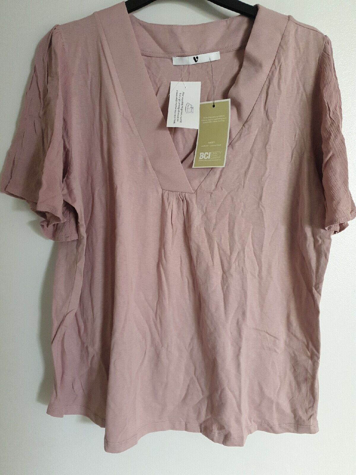 Flared Sleeve Tshirt Blush Uk16****Ref V414