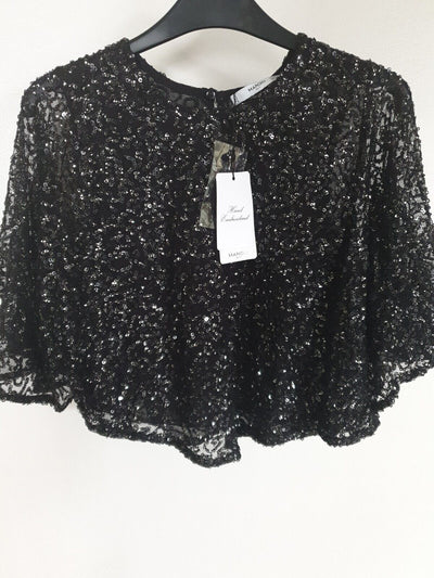 Mango Black Sequin Top Size XS Ref G2