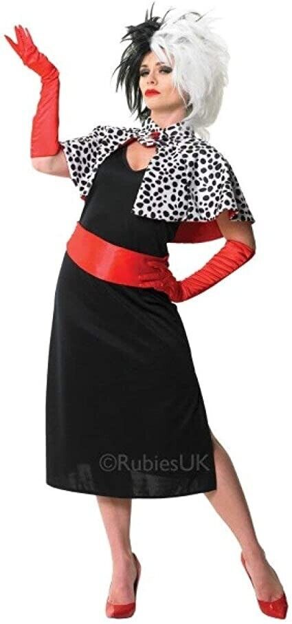 Disney Cruella De Vil 101 Dalmatians Ladies Costume - UK Small ****Ref V451