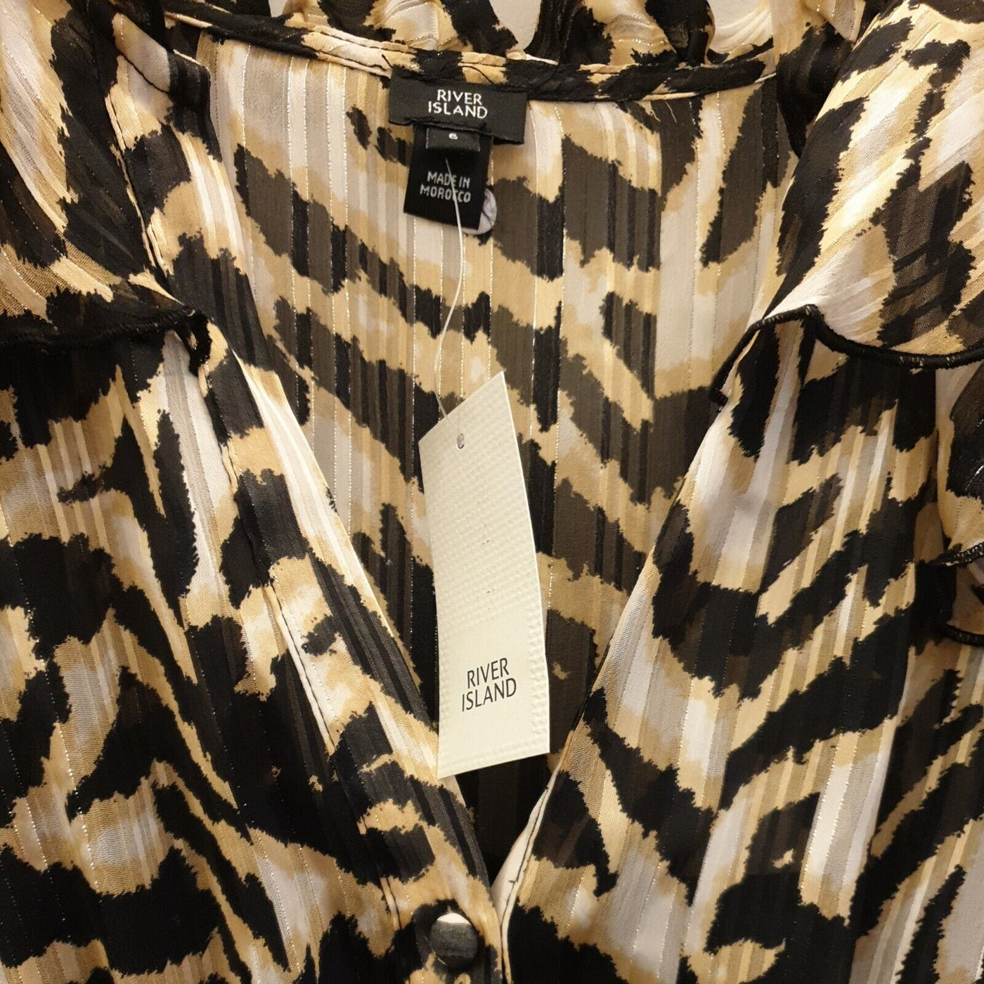 River Island Brown Animal Printed Dress With Belt Uk6****Ref V270