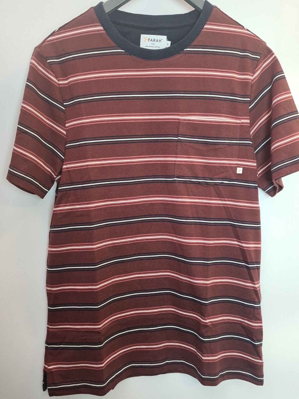 Farah Duncan Pocket Burgundy T-Shirt Size Small **** V292