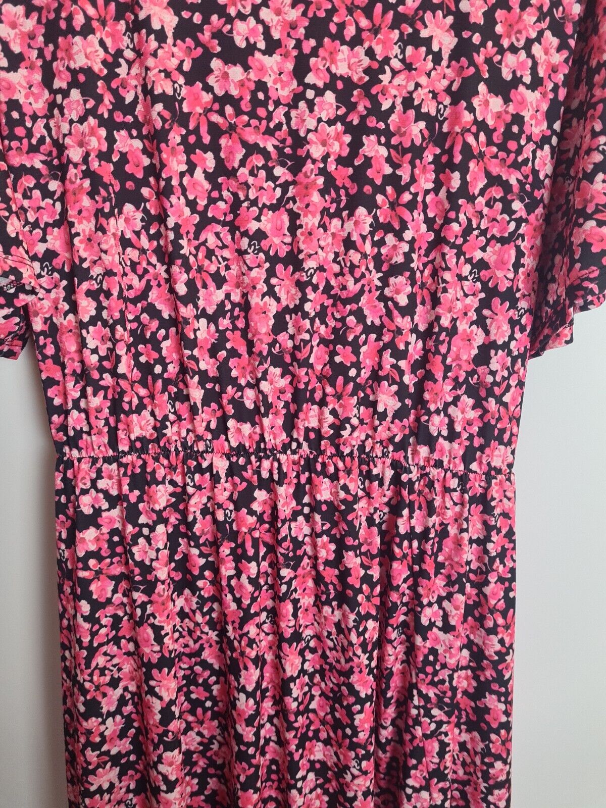 Womens Pink Floral Long Maxi Split Dress Size 20 **** V265