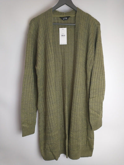 Long Tall Sally Longline Cardigan - Green - UK 8-10 **** Ref V43