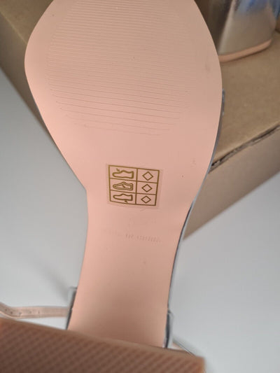 Raid Wide Fit Leonie Platform Heeled Sandal Silver Size UK 5 **** VS1