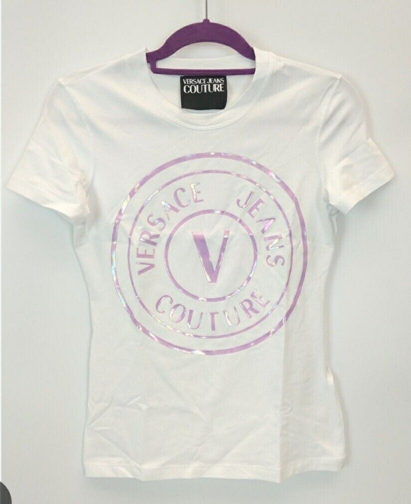 Versace Jeans Couture Jersey Stretch White Tshirt Size Large  ** SW14