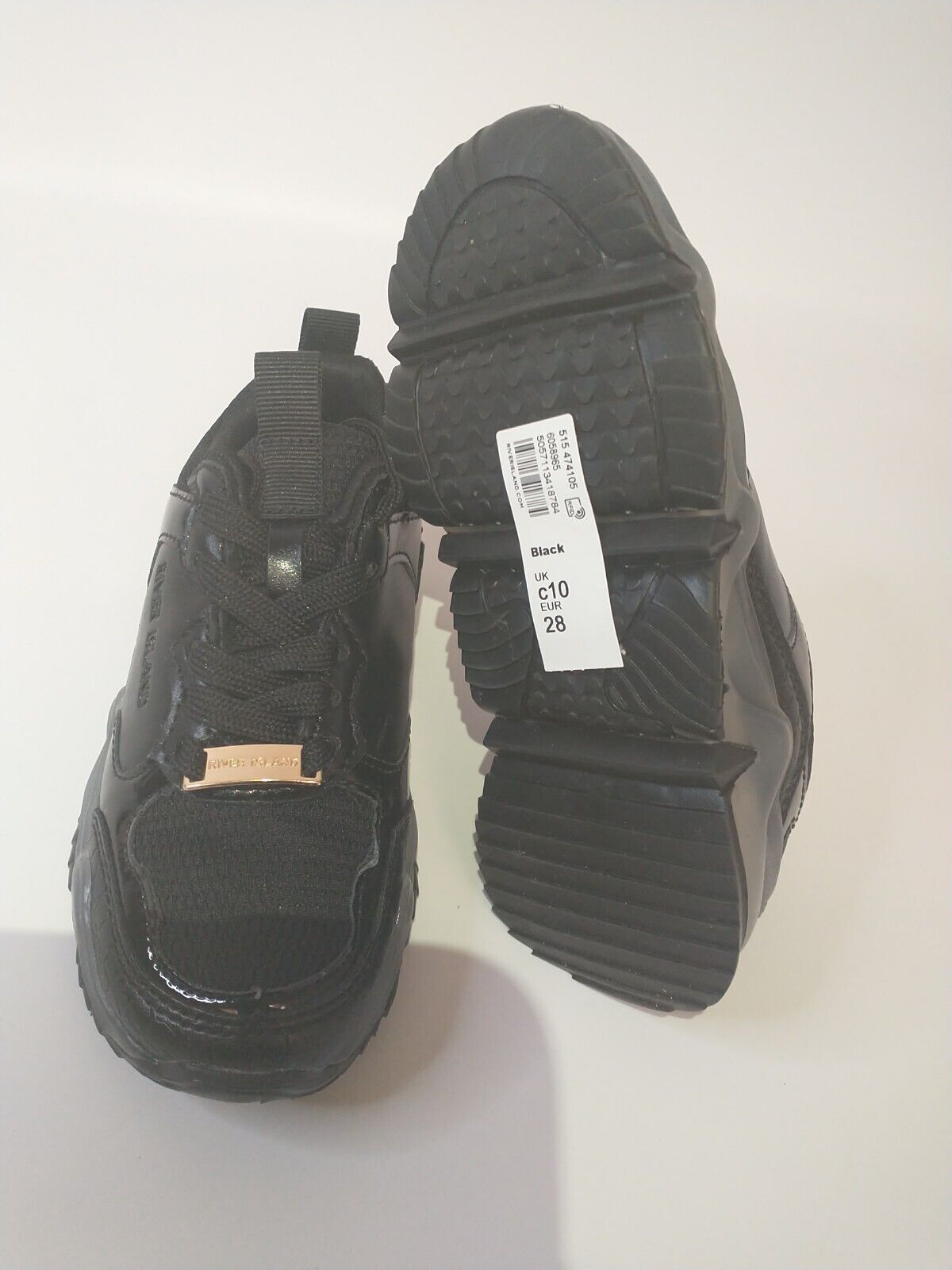 River Island Kids Black Trainers - UK Kids C10 **** Ref VS1