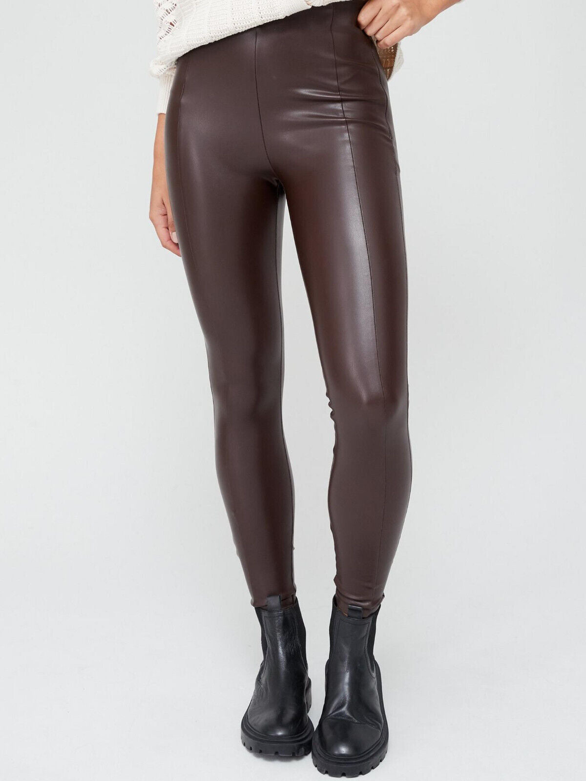 Everyday Faux Leather Legging - Oxblood Size 14.