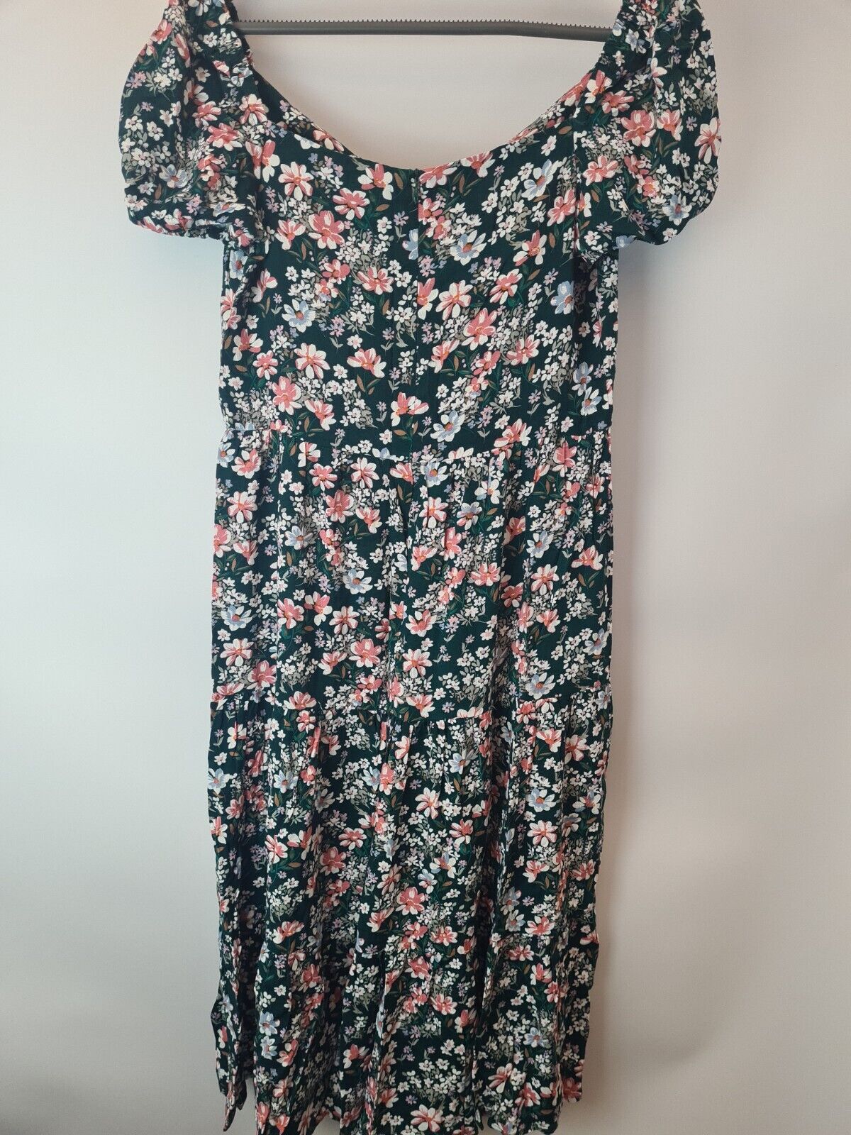 Apricot Green Ditsy Floral Button Front Midi Dress Size 10 **** V30