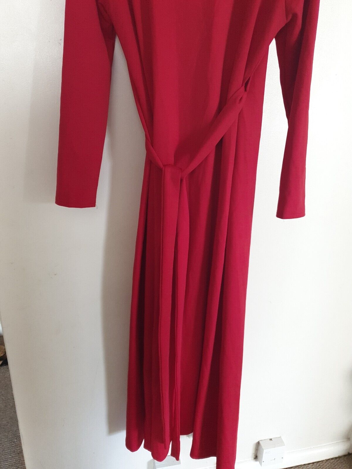 Zofs Red Wrap Maxi Dress With Pearl Detail Size XL Ref A10