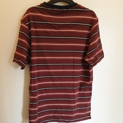 Farah Duncan Stripe Tshirt Burgundy Size M ****Ref V273