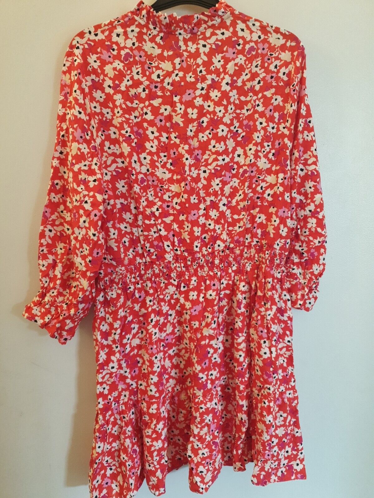 Red Floral Print Dress UK 20 ****Ref V547