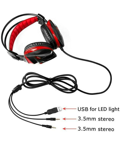 Posugear Gaming Head Set. LED Lighting Over-Ear Headphone. Ref Y