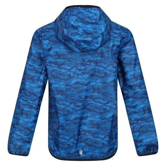 Regatta Kids' Packaway Blue Camo Waterproof Jacket Aged 9-10 Years *** V372