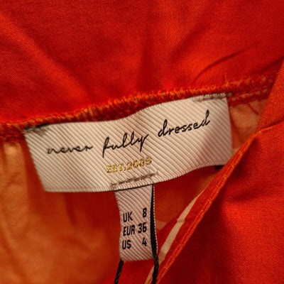 Never Fully Dressed Orange Love Mini Dress Size 8 BNWT Ref****V11