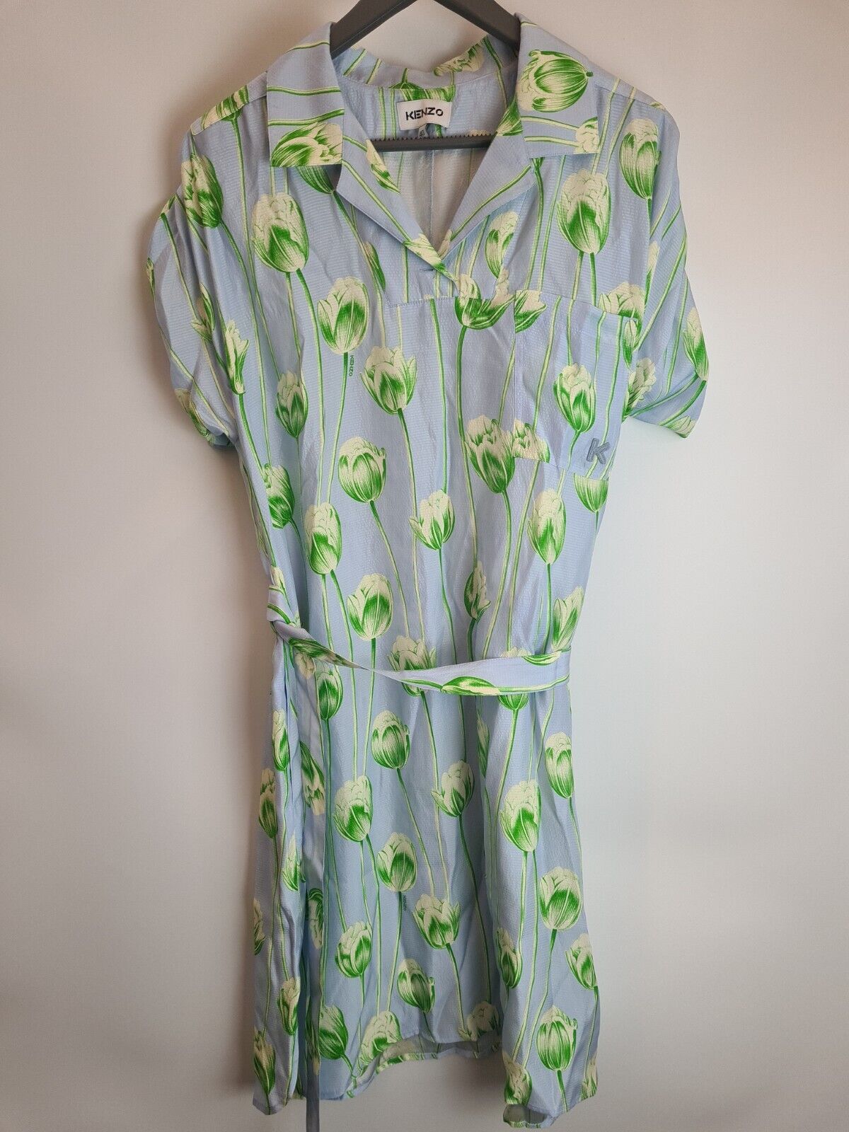 Kenzo Printed Shirting Waisted Dress Size 42/ UK SIZE 14**** V385