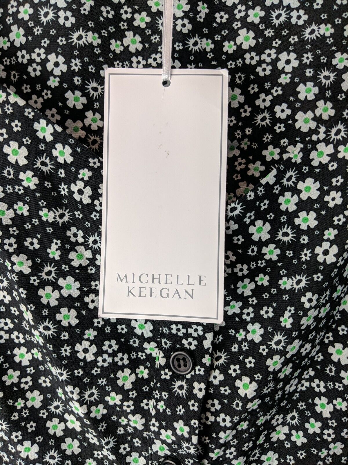 Michelle Keegan Sweetheart Printed Blouse Black Floral Size 12 **** V9