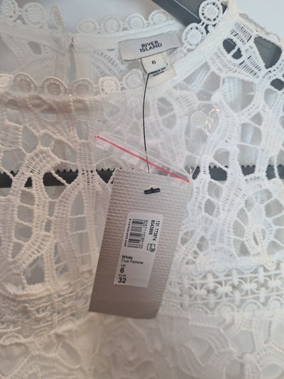 River Island White Lace Blouse Size 6 **** V153