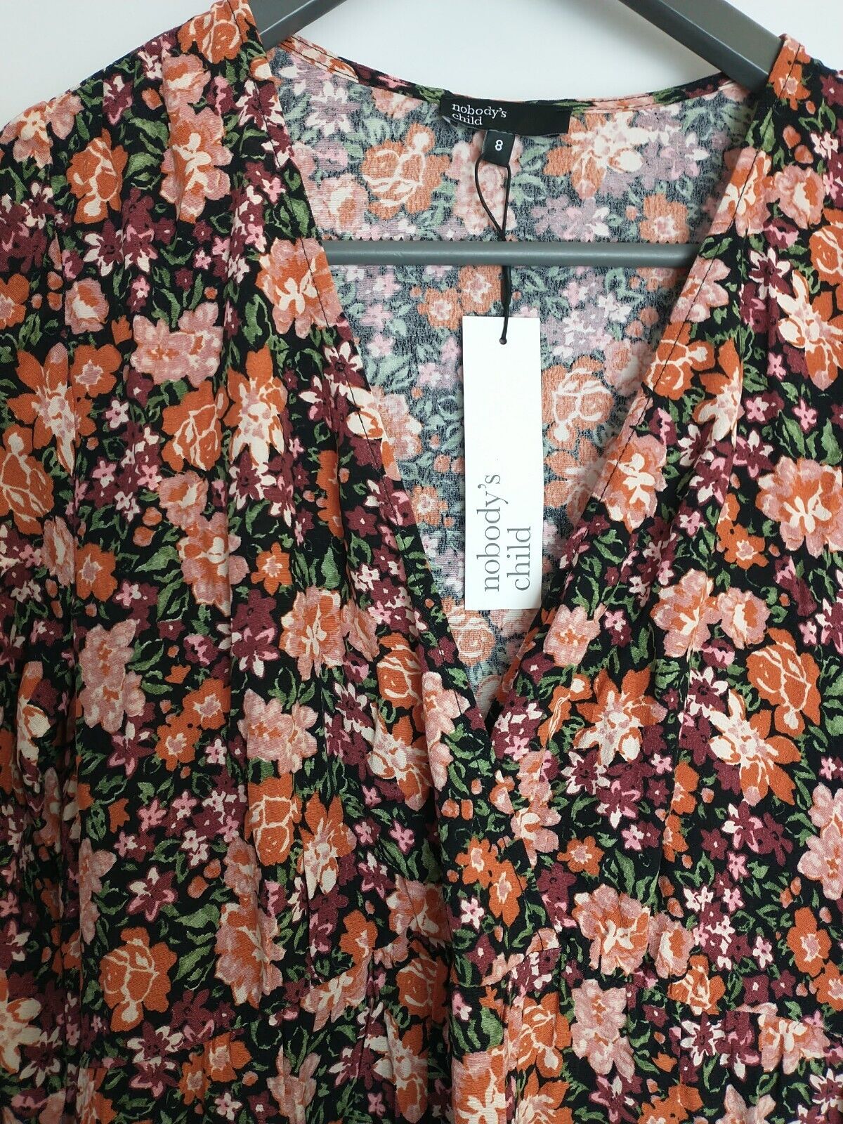 Nobodys Child Autumnal Floral Florence Midi Dress Size UK 8 **** V146