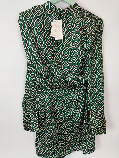 MNG Green Chain Dress. UK 8 **** Ref V263