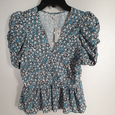 River Island Petite Blue Garden Party Top Uk12****Ref V185