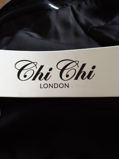 Chi Chi London Off Shoulder Long Sleeve Bodycon Dress Black Uk 16.