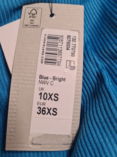 River Island Petite Bright Blue Flared Slit Trousers Size 10 **** V255