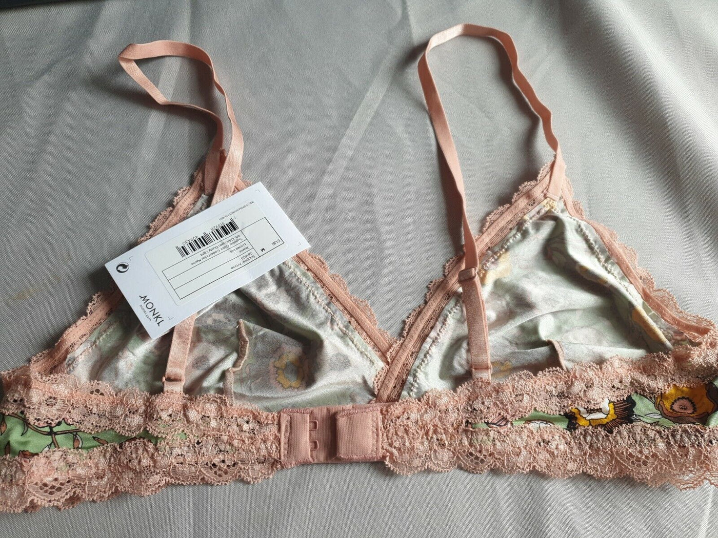 monki floral Print Bra With Lace Trim Green Size M  Ref Hv16