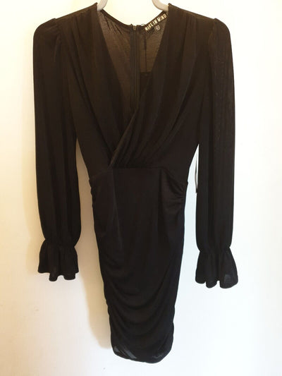 girl in mind dress Black Long Sleeve Uk10 Ref Y7