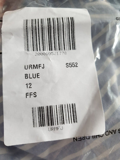 Apricot Blue Stripe Linen Dress Uk12****Ref V378
